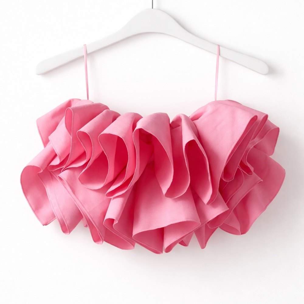 Zara Pink Ruffle Crop Top